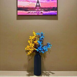 Elegant Black Plastic Vase - Boho Chic Decorative Centerpiece for Home, Office,